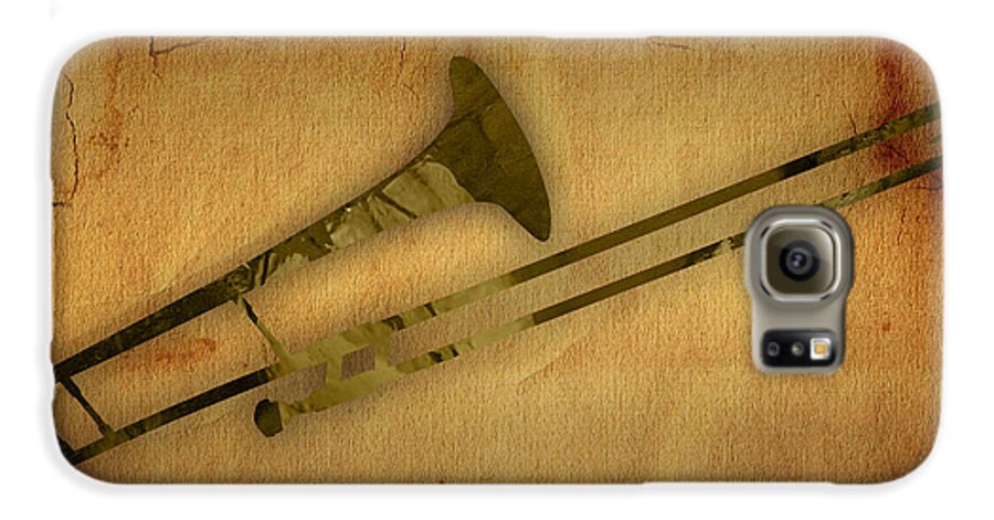 Trombone Galaxy S6 Case featuring the mixed media Trombone Collection by Marvin Blaine