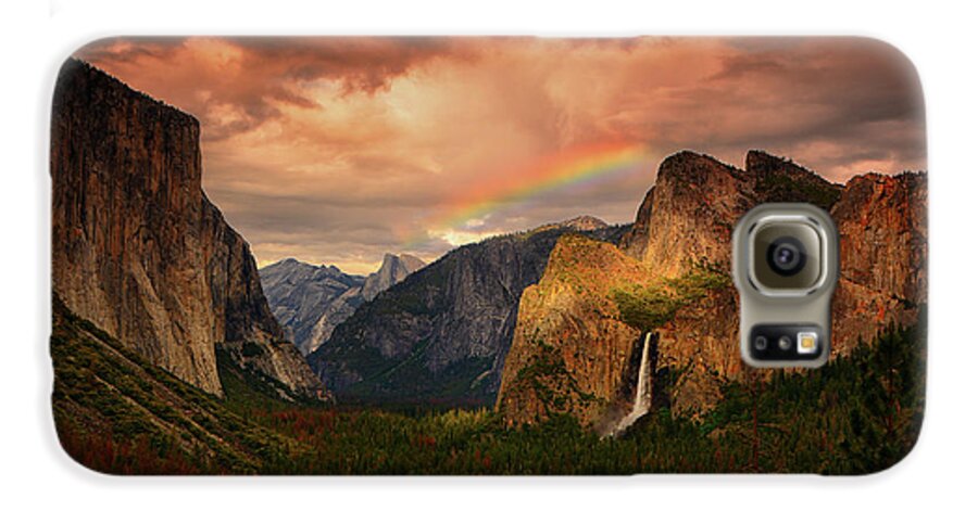 Tunnel View Galaxy S6 Case featuring the photograph Tunnel View Rainbow by Raymond Salani III
