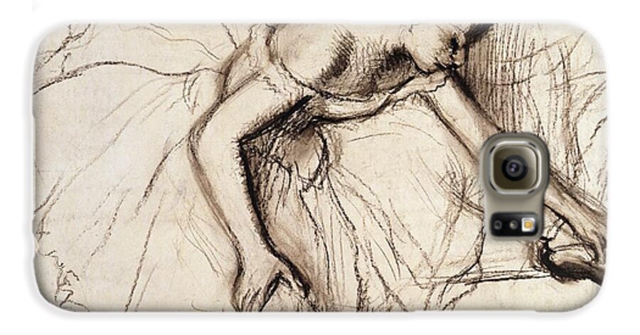 Degas Galaxy S6 Case featuring the drawing Two Dancers Resting by Edgar Degas