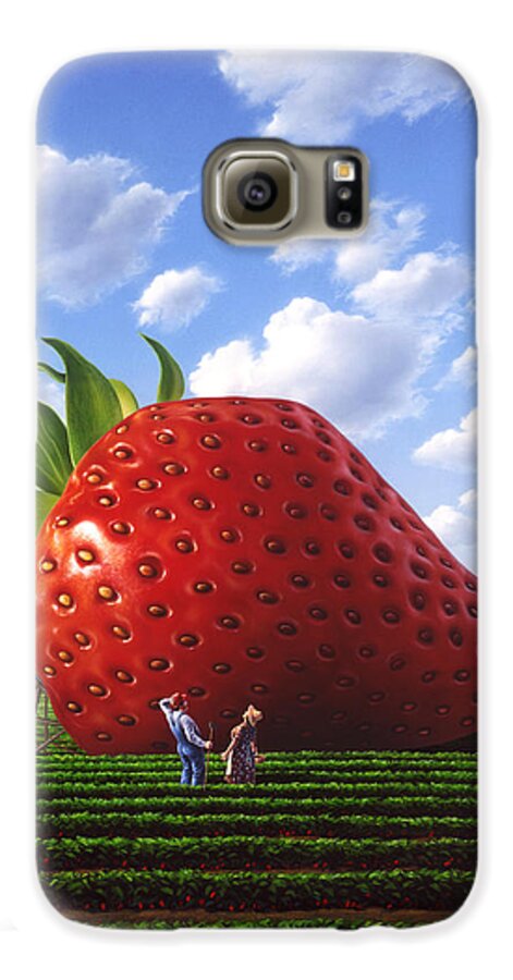 Strawberry Galaxy S6 Case featuring the painting Unexpected Growth by Jerry LoFaro