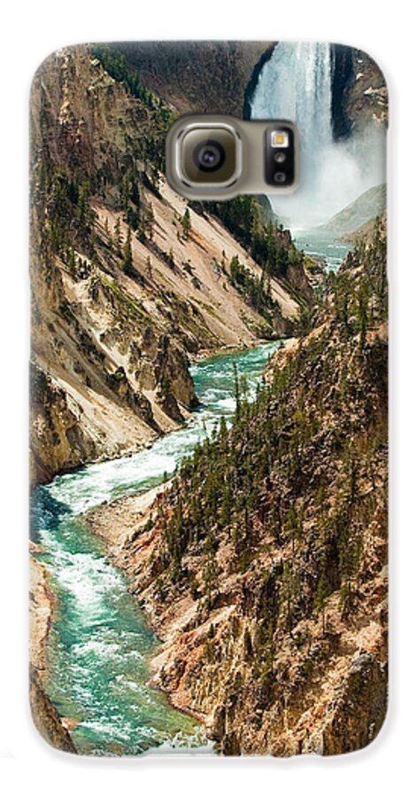 Yellowstone Galaxy S6 Case featuring the photograph Yellowstone Waterfalls by Sebastian Musial