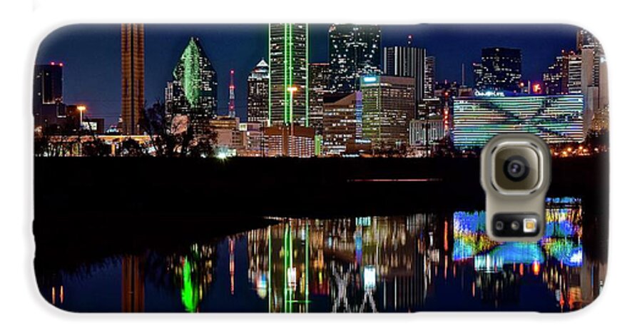 Dallas Galaxy S6 Case featuring the photograph Dallas Reflecting at Night by Frozen in Time Fine Art Photography