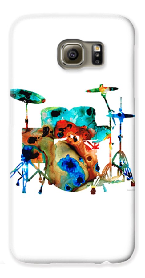 Drum Galaxy S6 Case featuring the painting The Drums - Music Art By Sharon Cummings by Sharon Cummings