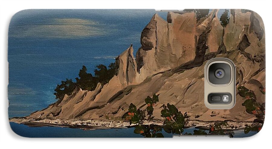 Chimney Bluffs Galaxy S7 Case featuring the painting ptg. Chimney Bluffs by Judy Via-Wolff