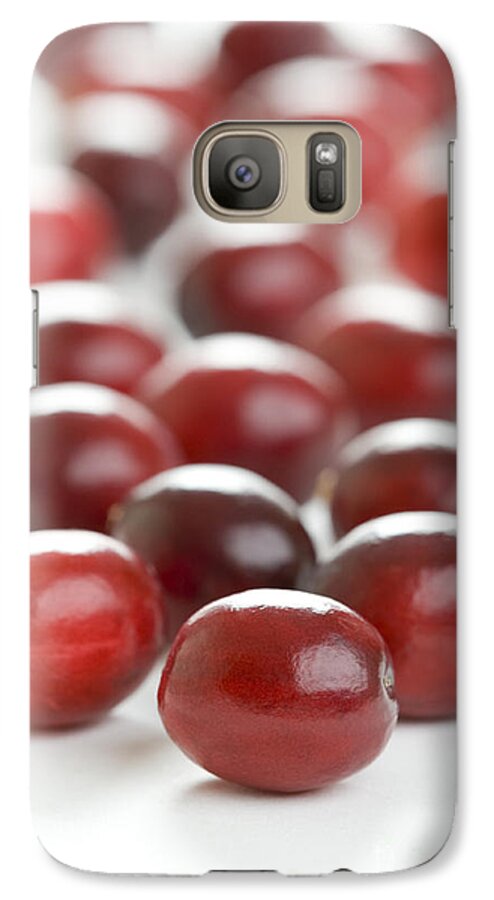 Cranberry Galaxy S7 Case featuring the photograph Fresh Cranberries Isolated #1 by Lee Avison