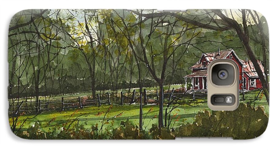  Galaxy S7 Case featuring the painting North Carolina Red House #1 by Tim Oliver