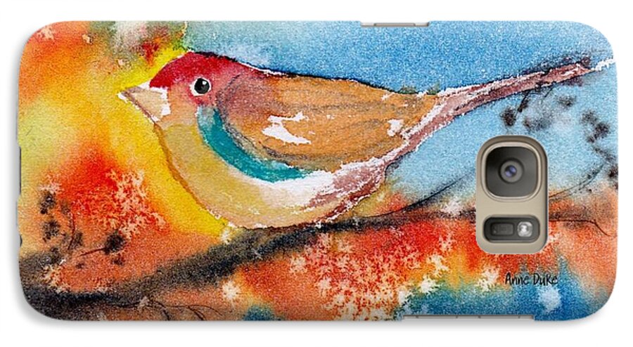 Bird Galaxy S7 Case featuring the painting October Third #1 by Anne Duke