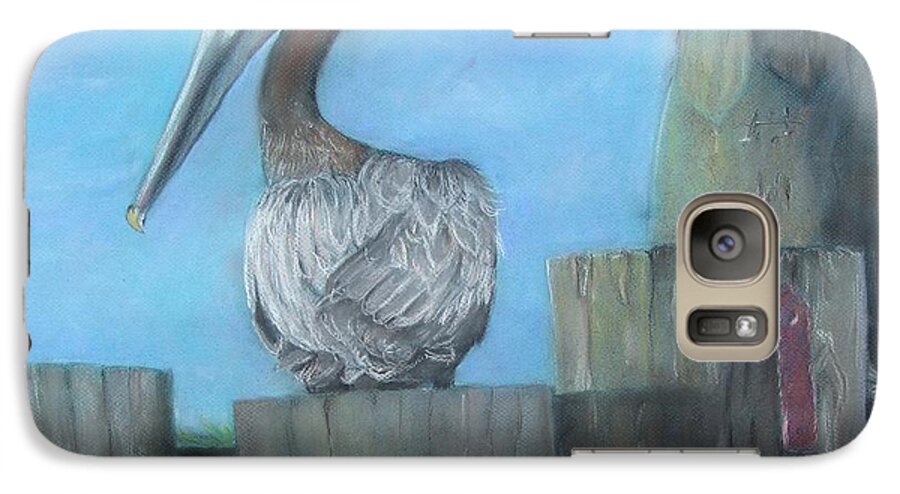 Pastel Galaxy S7 Case featuring the pastel Pelican at Hatteras Ferry by Cathy Lindsey