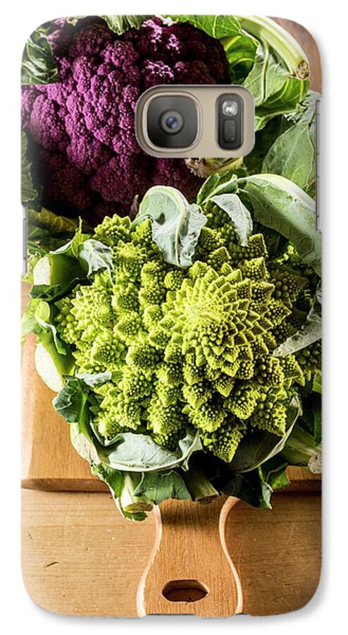 Nobody Galaxy S7 Case featuring the photograph Purple And Romanesque Cauliflowers #1 by Aberration Films Ltd