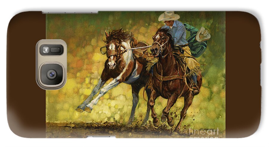 Don Langeneckert Galaxy S7 Case featuring the painting Rodeo Pickup by Don Langeneckert