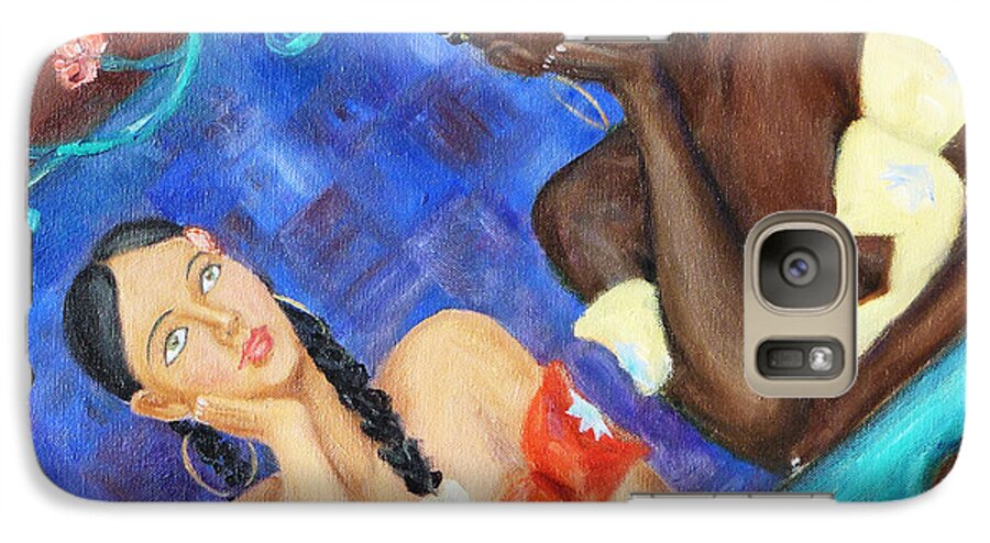 Dream Galaxy S7 Case featuring the painting Dreaming Girls by Xueling Zou