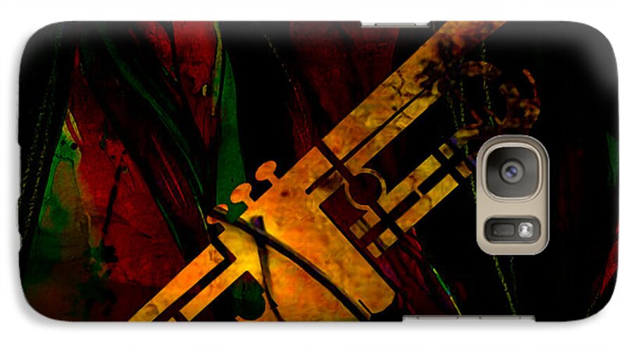 Trumpet Galaxy S7 Case featuring the mixed media Trumpet #4 by Marvin Blaine