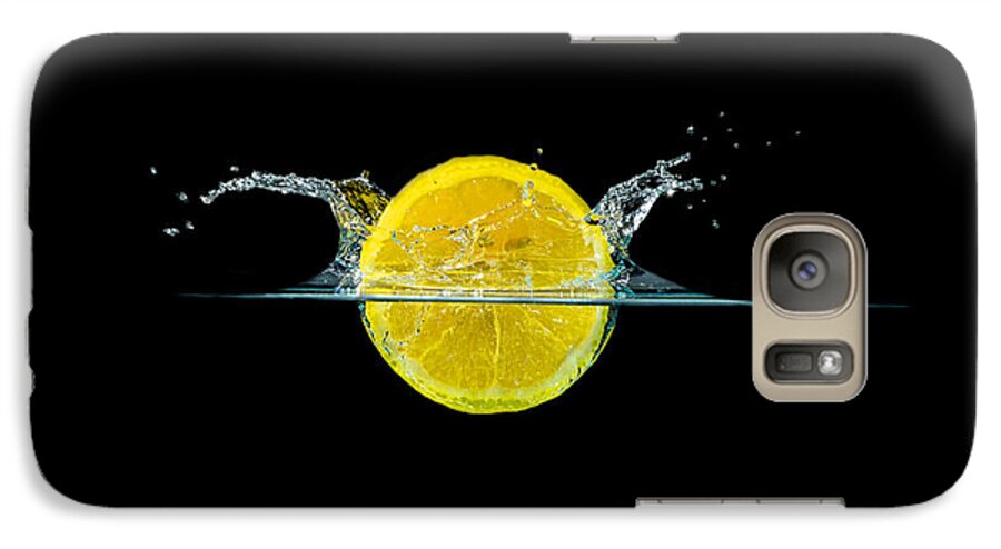 Beverage Galaxy S7 Case featuring the photograph Splashing Lemon #5 by Peter Lakomy
