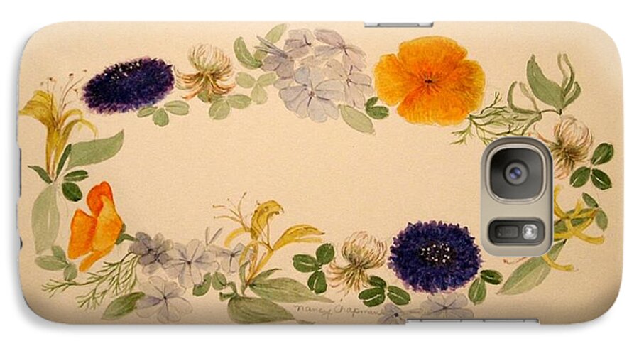 Watercolor Painting Galaxy S7 Case featuring the painting A Flower Circle by Nancy Kane Chapman