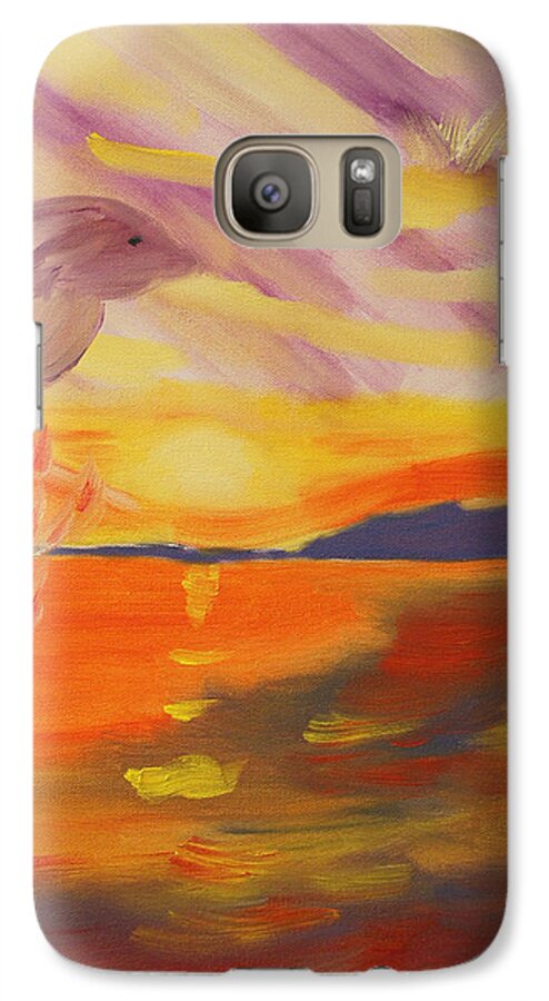 Dolphin Galaxy S7 Case featuring the painting A Leap of Joy by Meryl Goudey
