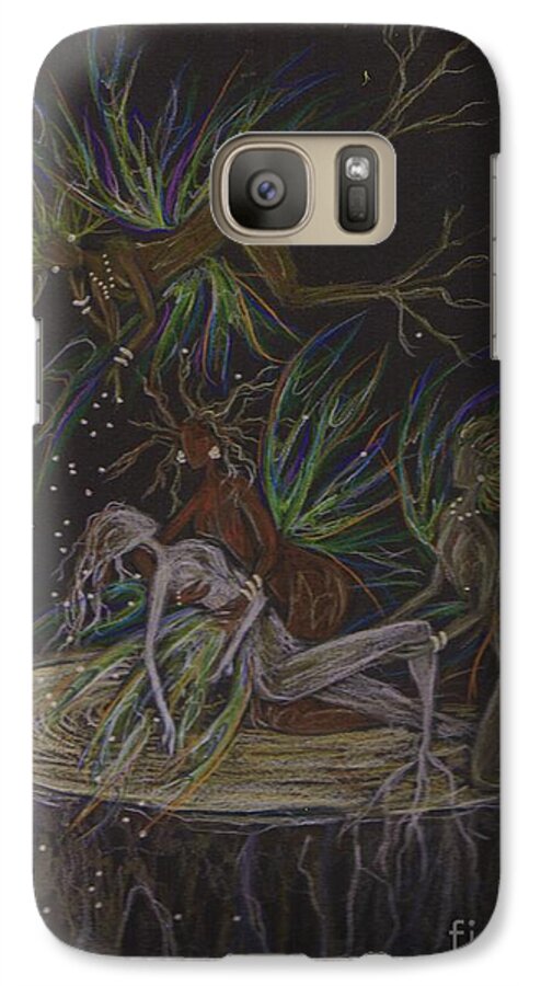 Fairy Galaxy S7 Case featuring the drawing A Sister Down by Dawn Fairies