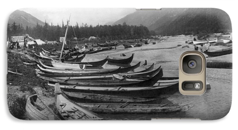 1897 Galaxy S7 Case featuring the photograph Alaska Canoes, C1897 by Granger