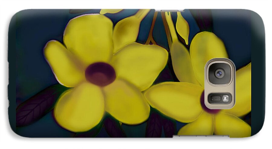Allamanda Flowers Painting Galaxy S7 Case featuring the digital art Allamandas at night by Latha Gokuldas Panicker