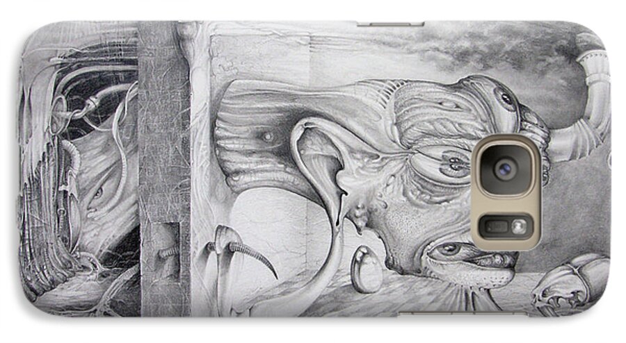 otto Rapp Galaxy S7 Case featuring the drawing Alpha And Omega - The Reconstruction Of Bogomils Universe by Otto Rapp