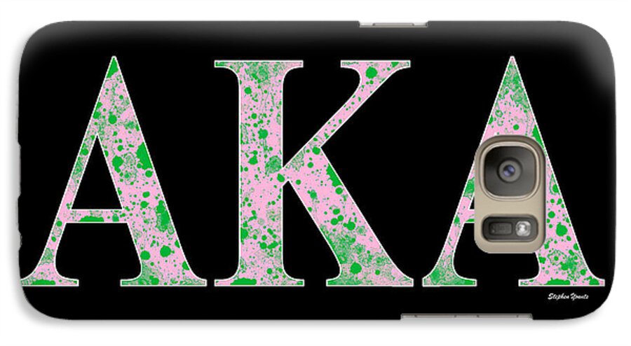 Alpha Kappa Alpha Galaxy S7 Case featuring the digital art Alpha Kappa Alpha - Black by Stephen Younts