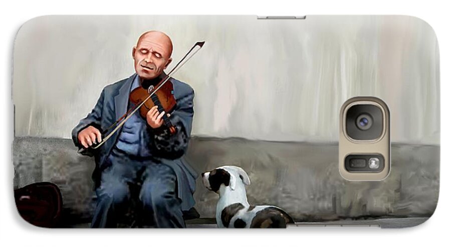 Fiddle Player Galaxy S7 Case featuring the painting An Audience Of One by Jann Paxton
