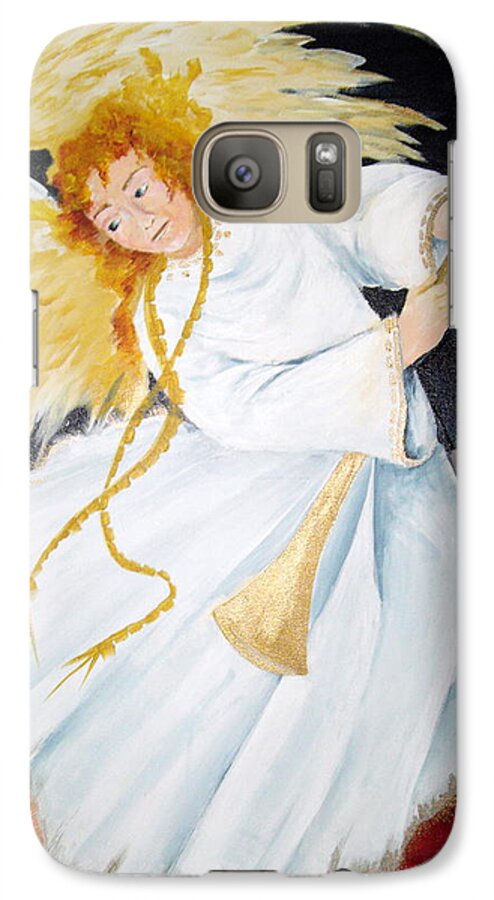Angel Galaxy S7 Case featuring the painting Angel of the Apocalypse by Ellen Canfield