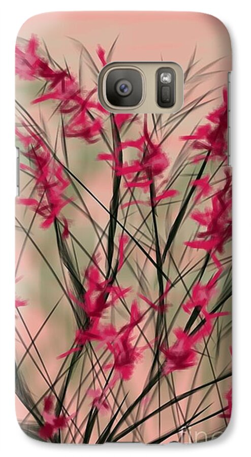 August Galaxy S7 Case featuring the painting August Flowers by Judy Via-Wolff