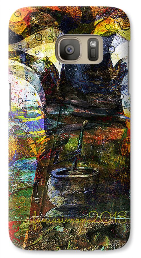 Fania Simon Galaxy S7 Case featuring the mixed media Baobab Tree by Fania Simon
