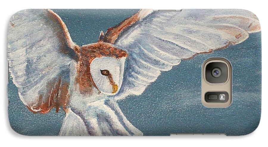 Acrylic Galaxy S7 Case featuring the painting Barn Owl by Dan Wagner