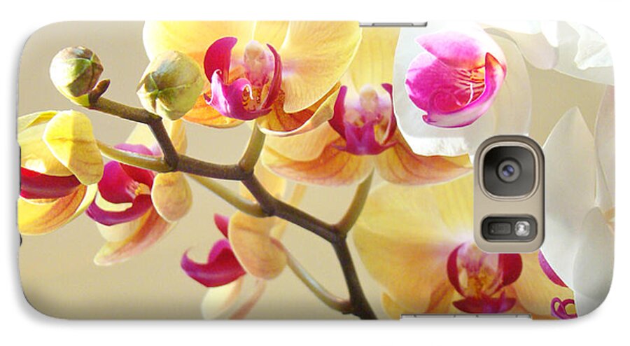 Orange Galaxy S7 Case featuring the photograph Beautiful Orchids Floral art Prints Orchid Flowers by Patti Baslee