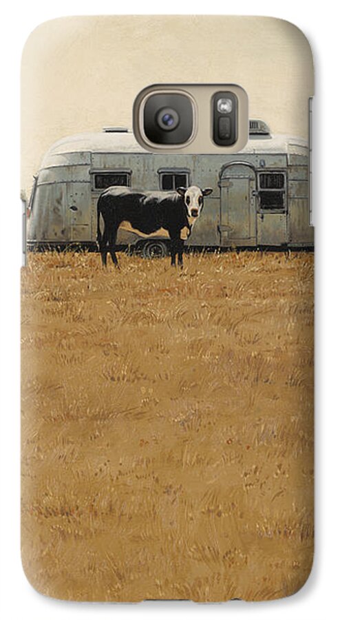 Landscape Galaxy S7 Case featuring the painting Bessie Wants To Travel by Ron Crabb