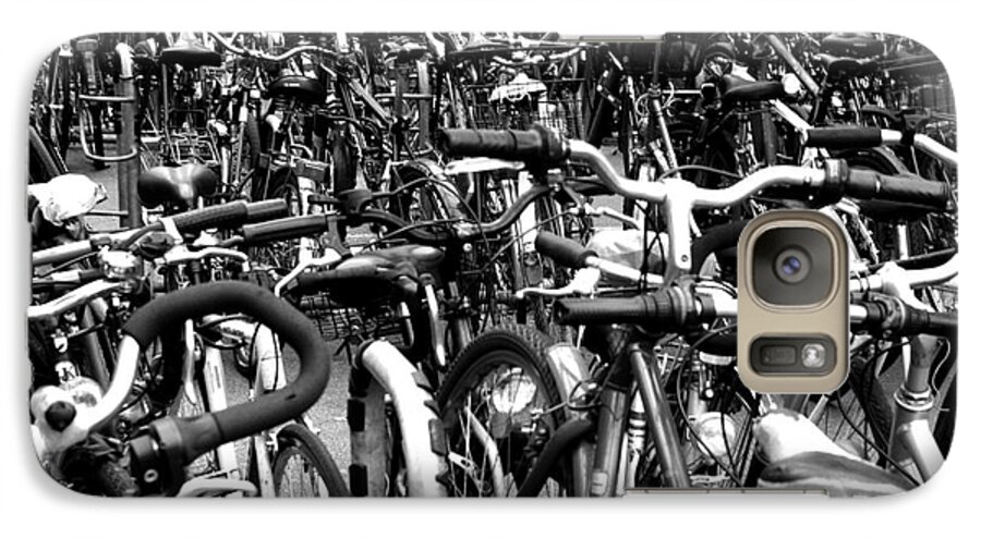 Bikes Galaxy S7 Case featuring the photograph Sea of Bicycles- Karlsruhe Germany by Joey Agbayani