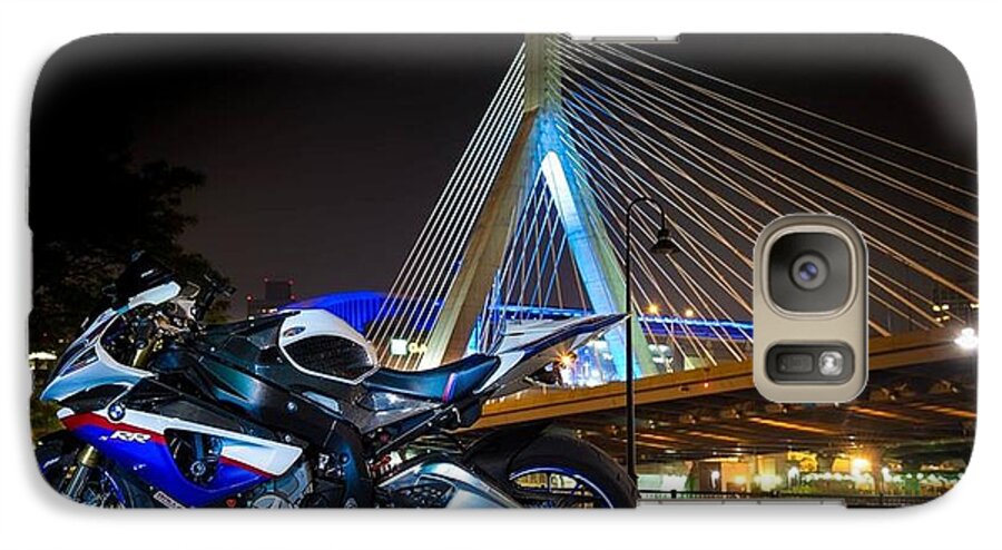 Motorcycle Galaxy S7 Case featuring the photograph Bike and bridge by Lawrence Christopher