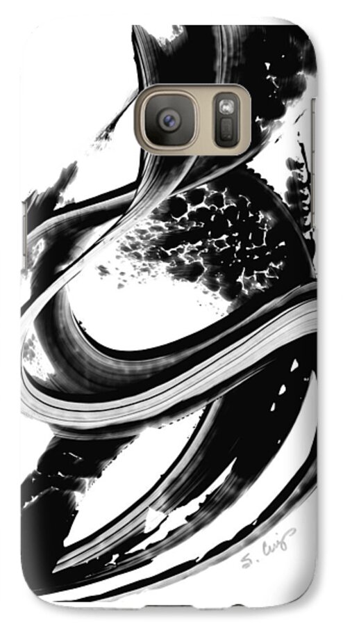 Black And White Galaxy S7 Case featuring the painting Black Magic 313 by Sharon Cummings by Sharon Cummings
