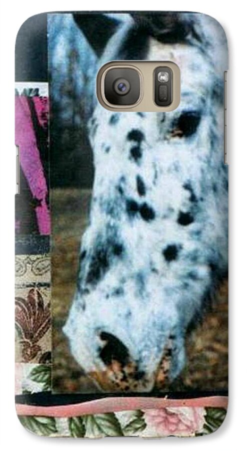 Horse Galaxy S7 Case featuring the mixed media Blotter by Mary Ann Leitch