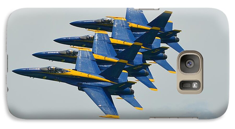 Blue Angels Galaxy S7 Case featuring the photograph Blue Angels Practice Echelon Formation by Jeff at JSJ Photography