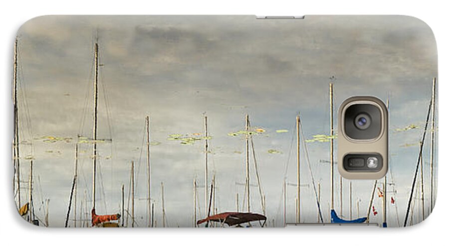 Boats Galaxy S7 Case featuring the photograph Boats in harbor reflection by Peter V Quenter