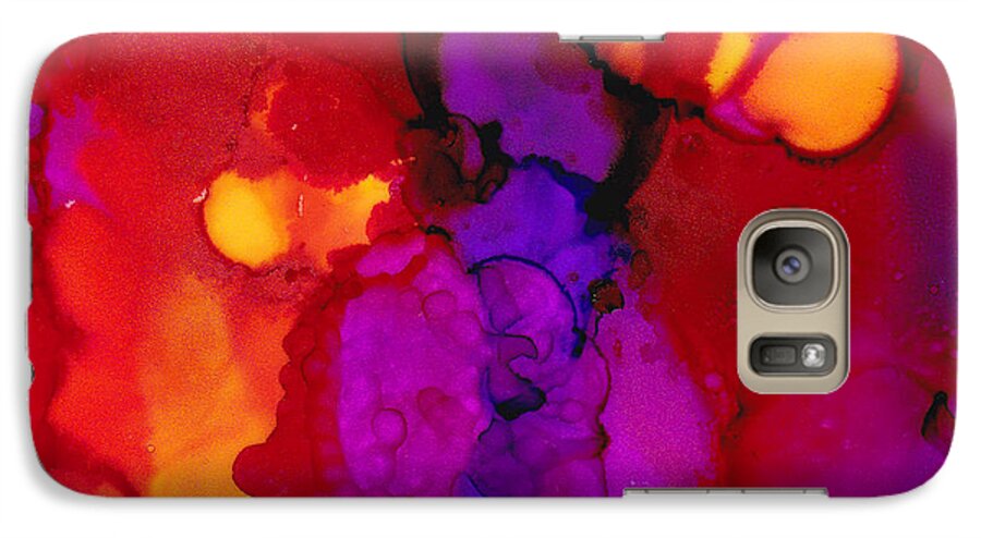 Red Galaxy S7 Case featuring the painting Brilliant Red by Angela Treat Lyon