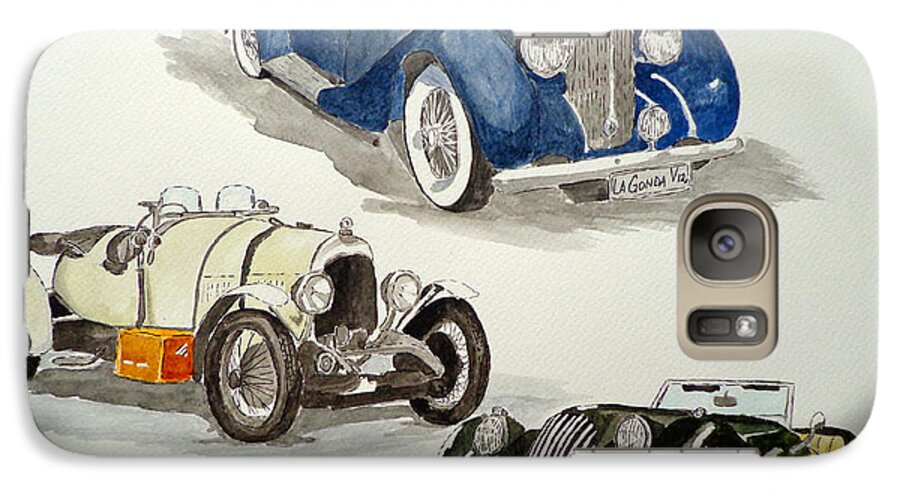 Vintage Cars Galaxy S7 Case featuring the painting British Nostalgy by Eva Ason