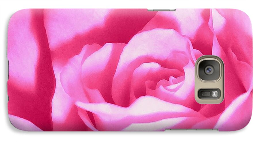 Pink Rose Galaxy S7 Case featuring the photograph Bubble Gum Pink Rose by Janine Riley