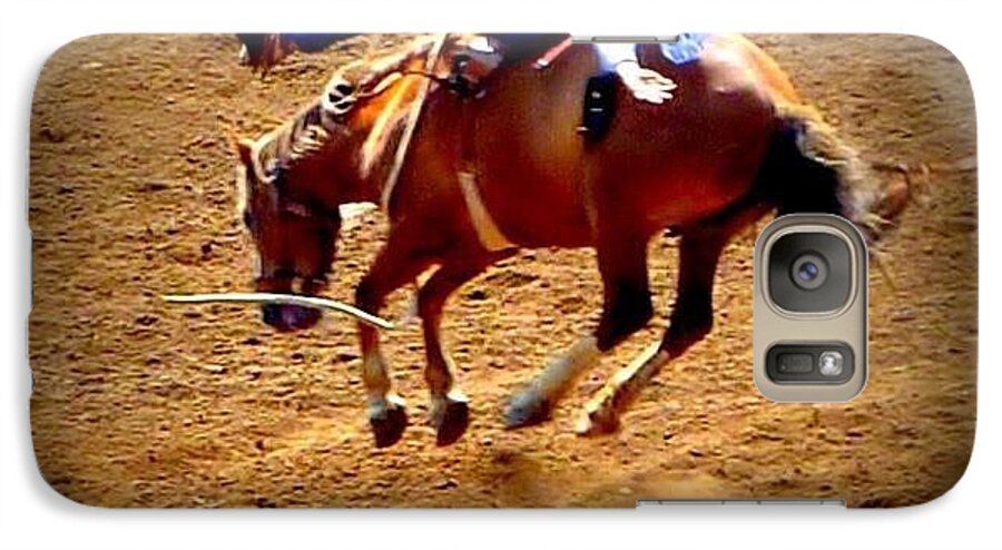 Horses Galaxy S7 Case featuring the photograph Bucking Broncos Rodeo Time by Susan Garren