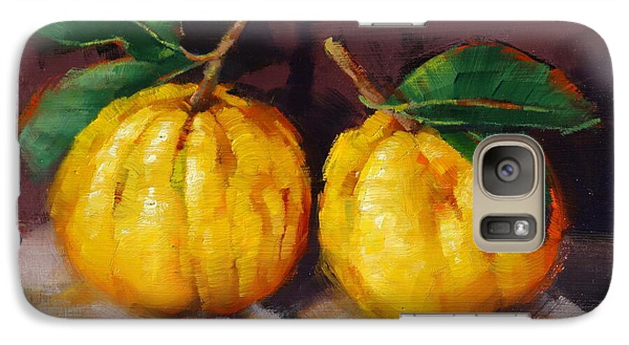 Lemons Galaxy S7 Case featuring the painting Bush Lemons by Margaret Stockdale