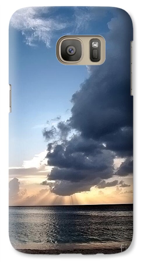 Sunset Galaxy S7 Case featuring the photograph Caribbean sunset by Peggy Hughes