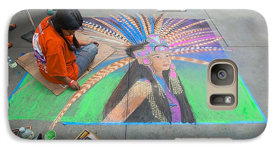 Chalk Art Festival Galaxy S7 Case featuring the photograph Pasadena Chalk Art - Street Photography by Ram Vasudev