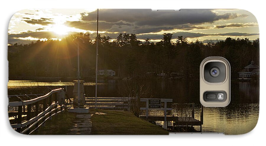 Sunset; Lake; Cyndi's Dockside; Poland Galaxy S7 Case featuring the photograph Changing Skies by Alice Mainville