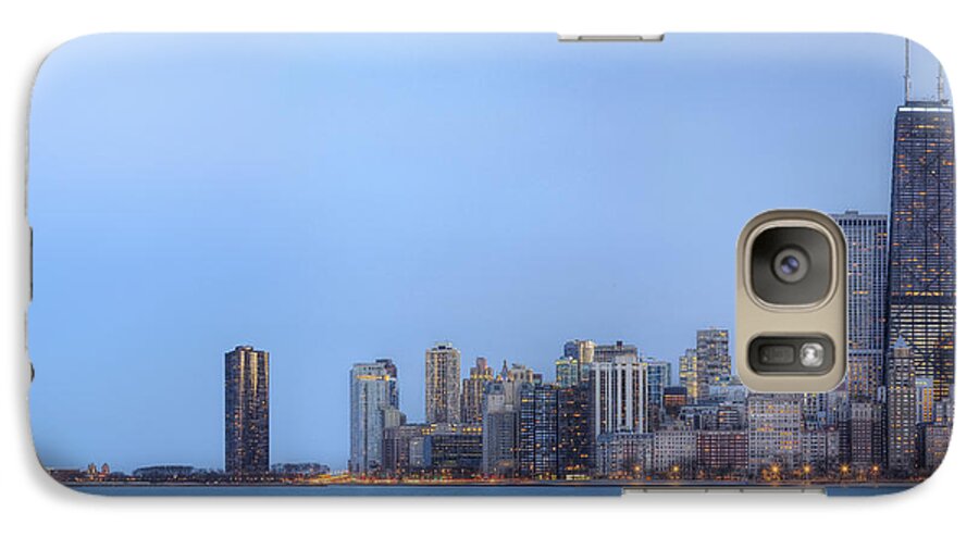 Chicago Skyline Galaxy S7 Case featuring the photograph Chicago Skyline and Navy Pier by Shawn Everhart