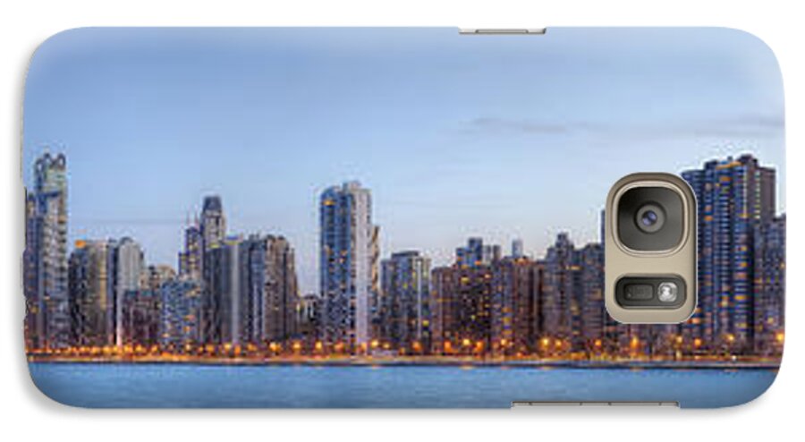 Chicago Galaxy S7 Case featuring the photograph Chicago Skyline Night Panorama by Shawn Everhart