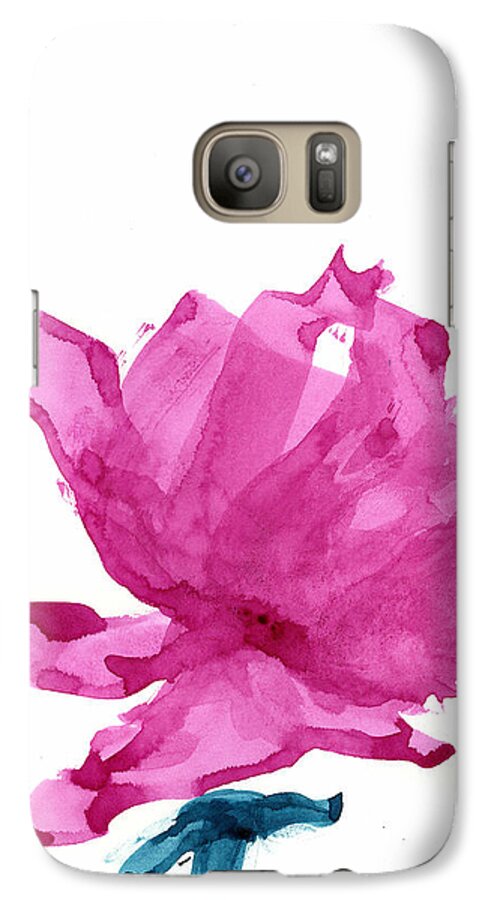 Rose Hibiscus Galaxy S7 Case featuring the painting Chinese Rose Hibiscus by Frank Bright