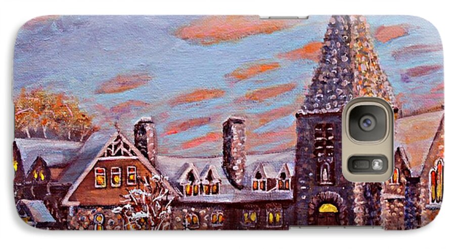 Christ Church Galaxy S7 Case featuring the painting Christ Church in the Setting Sunlight by Rita Brown