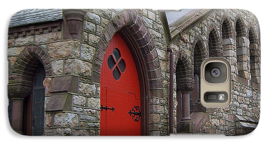 Red Door Galaxy S7 Case featuring the photograph Church Door by Val Miller